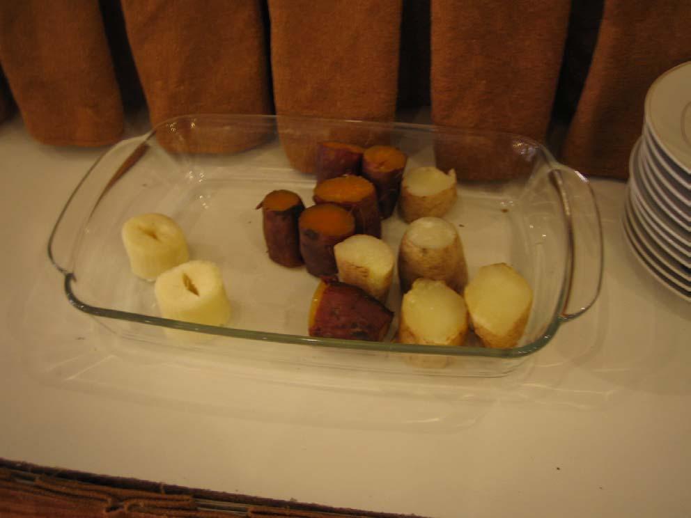 Cassava, sweet potatoes,