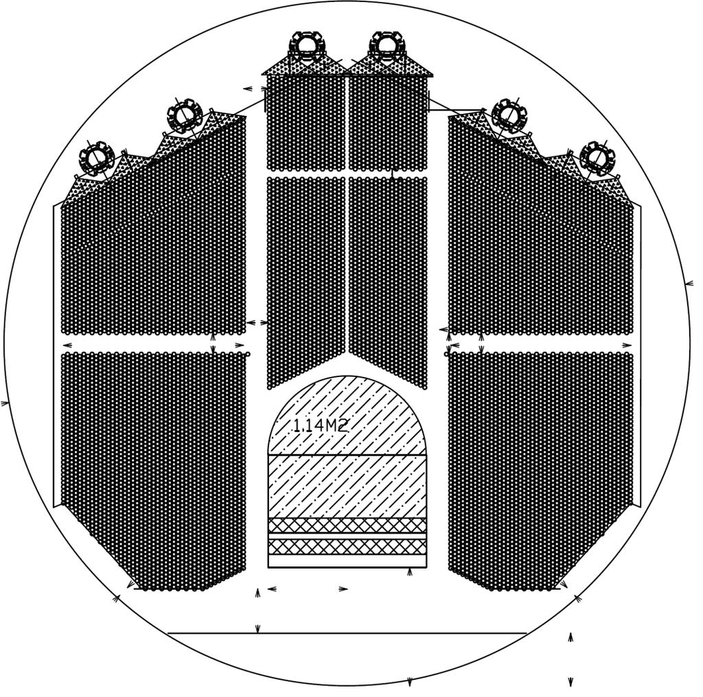 Rounded Vessel Evaporator Front View More than 11,000 tubes are arranged in a square pitch pattern
