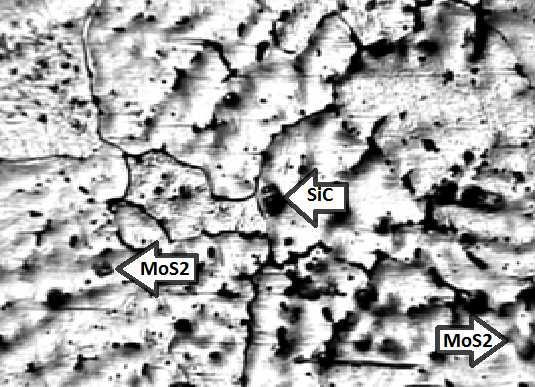 (a) (b) Figure 4 Optical micrograph of Al+10% SiC+4%MoS2+4%Mg composite (a) 100X (b) 200X Figure 4 (a) and (b) shows the microstructure of the Al/10%SiC/4%MoS2+4%Mg composite.