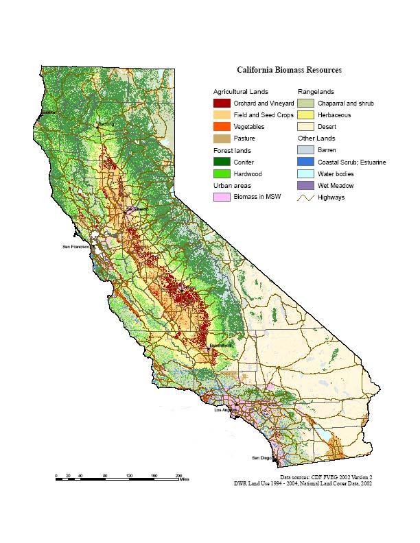 Biomass Resources in California Gross resources 80 million bone dry tons annually Main resources: ag, forestry, solid waste Forestry in