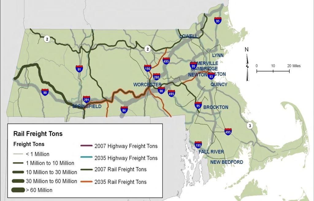 Massachusetts Freight Volumes Projected to Increase Freight Volumes projected