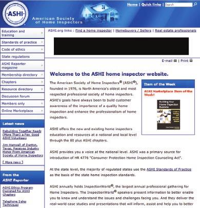ASHI Web Banners & E-newsletter Sponsorships Advertising rates and specifications www.homeinspector.