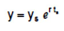 y Without sanitation With sanitation ts (time delay) t The delay, t s, can be calculated as the time it takes for y s to increase to y: The delay in time [ t] can also be calculated as: t = ln (y 0 /
