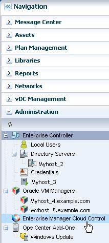 Note: In Oracle Enterprise Manager Ops Center 11g, click Grid Control in the Administration section of the Navigation pane. 3. Click Disconnect/Unconfigure in the Actions pane. 4. Confirm the action.