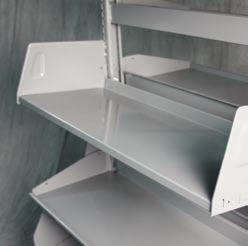 2-Position Adjustable Shelves Easy-to-adjust, single-piece shelves
