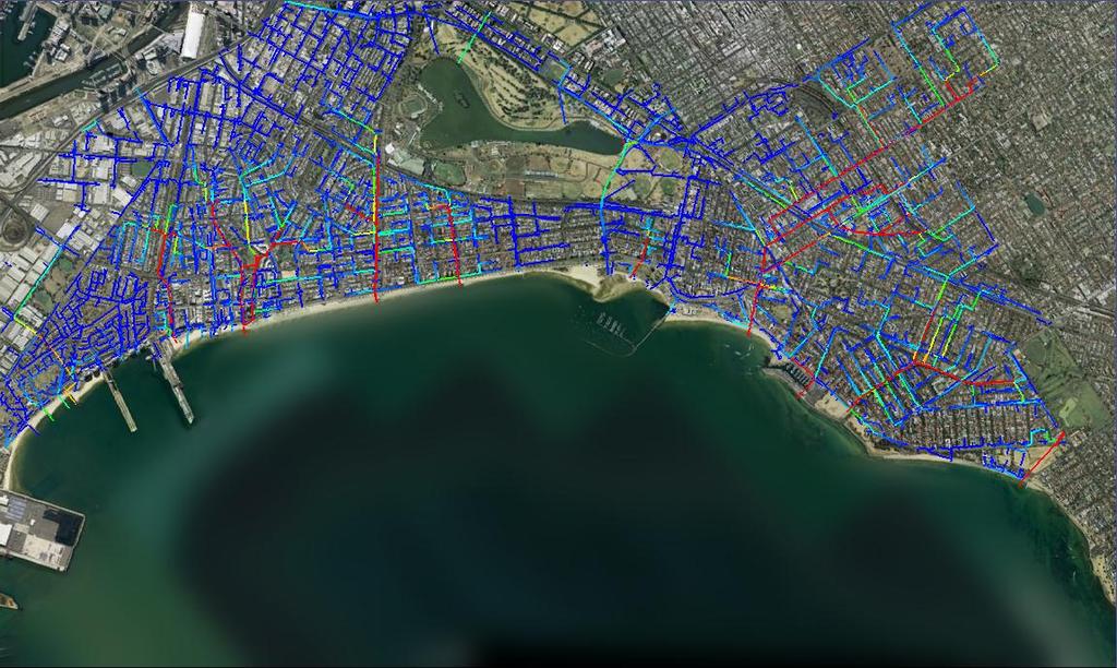 Hydrodynamic Model City of Port Phillip Extensive urban drainage network (~13k pipes) Model effects of 1.