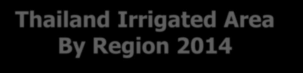 Thailand Irrigated Area By Region 2014 Unit: mill/rai Region Agriculture Land Holding Irrigated Area % North 32.