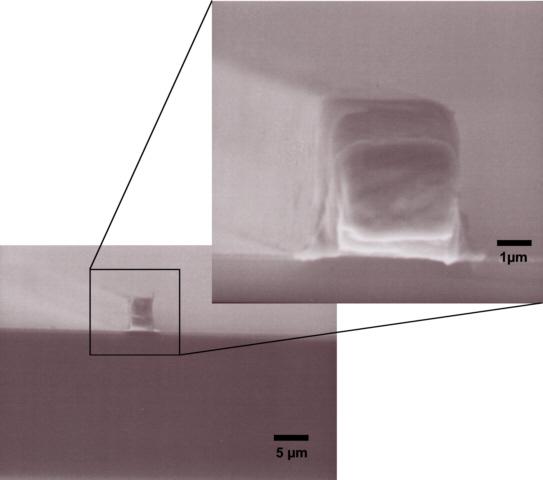 thicknesses exceeding the resist thickness 5 µm Figure 1: Resist with typical undercut on a Si