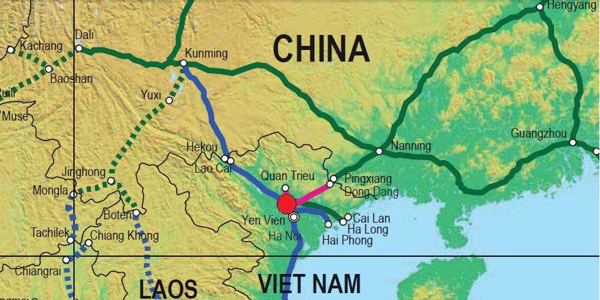 International Railways Routes to/via China Railway Nanning/Dong Dang- Yen Vien ( Hanoi) Kunming- Hekou/ Lao cai- Yen Vien(