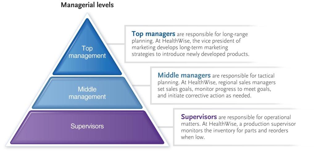 Management Levels Management is usually divided into
