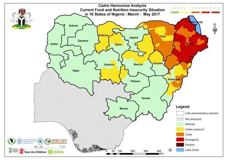 Main results and problems Hazard and vulnerability : The sixteen states are affected by various hazards and vulnerability, especially the insurgency that has displaced s across the northeast states.