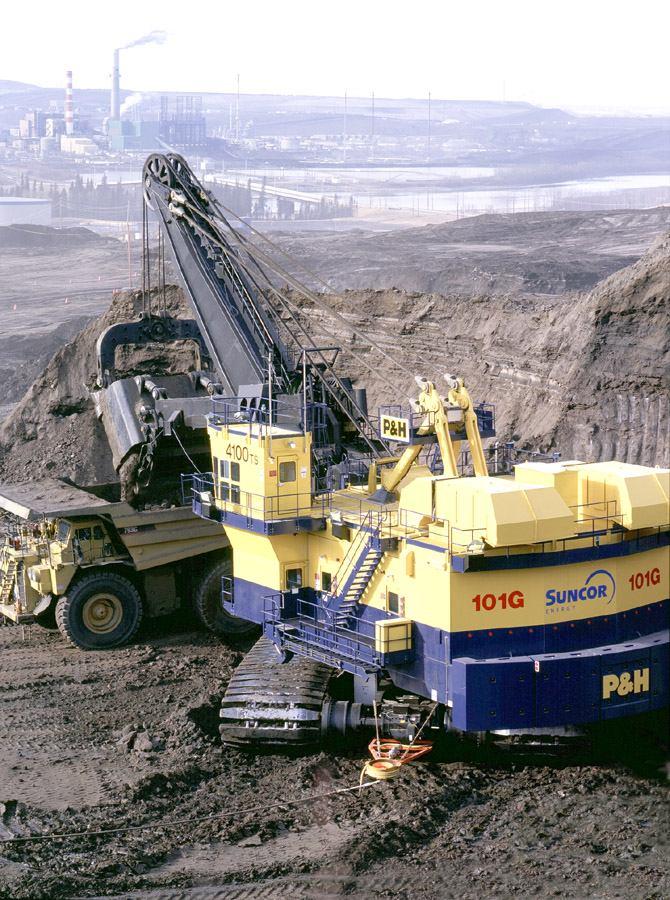 4 Major Projects Oil Production Typical Oilsands Mining Project Deposits to 80m depth Strip Overburden, mine materials,