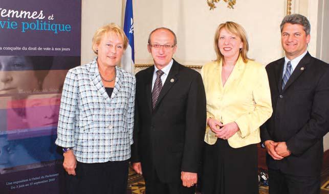 This ceremony was accompanied by the publication of the special issue of the Library Newsletter devoted to the 70 th anniversary of Québec women s right to vote and of the publication
