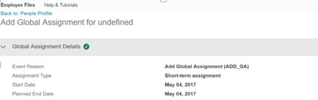 Use case: global assignment for an employee Any time an employee is identified for a global assignment, there are many considerations that can go in to making the assignment successful for both the