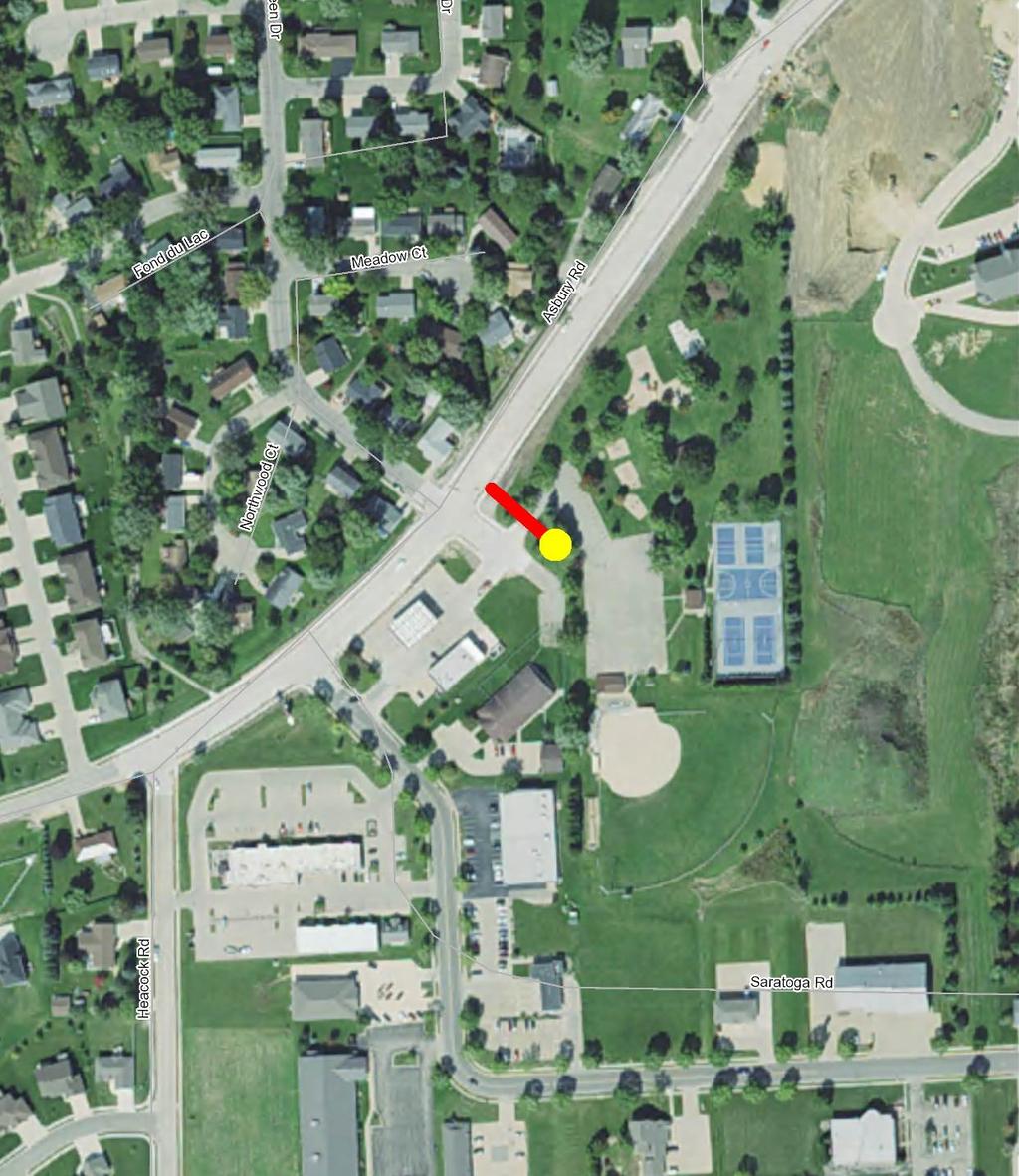 Location information provided by MSA Professional Services North Water main Proposed water tower & parking lot improvements Aerial