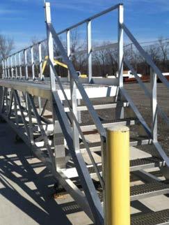 Flatbed Access Platforms G-RAFF Flatbed Access Platforms offer superior fall protection when gaining access to flatbed trailers for tarping or securing loads.