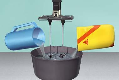 MIXING ONE COMPONENT SYSTEM (eg Sika MonoTop ) Add powder to water and