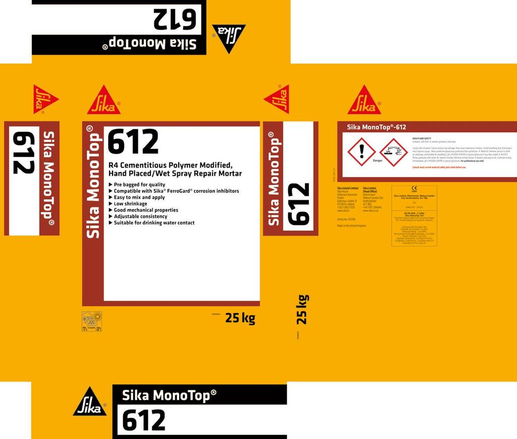 BAG LAYOUT Example Performance Classification Main Description Safety Label