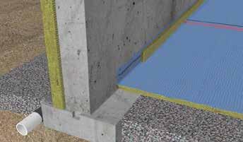 FOUNDATION WALL AT FOOTING (BASEMENT) ROXUL COMFORTBOARD 80 EXTERIOR MEMBRANE AIR BARRIER 5 6 5.