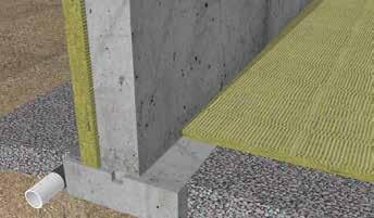 Install poly over the insulation and seal the leading edge to the foundation wall with acoustical sealant to maintain