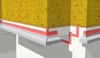 Seal the leading edge of the sheathing membrane with sheathing tape to maintain air barrier