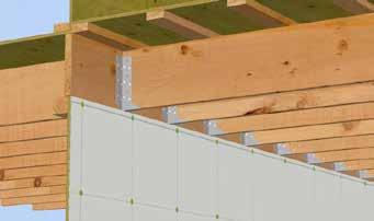 Typical wood frame construction at joist hanger supported balcony to above grade wall interface. 2.