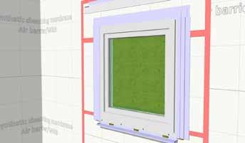 Install sheathing tape along the jambs of the window frame and extend to the