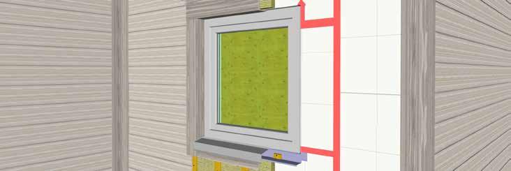 NON-FLANGE MOUNTED WINDOW ROXUL COMFORTBOARD 80 EXTERIOR MEMBRANE AIR BARRIER