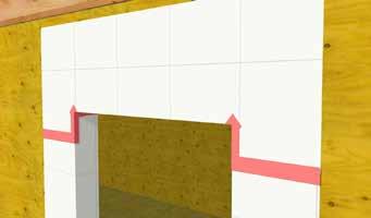 Install self-adhered membrane at sill corners, extending up the jamb to the height of the sheathing membrane.