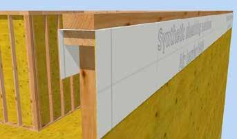 Install a starter strip of sheathing membrane between the top plates of the exterior walls.