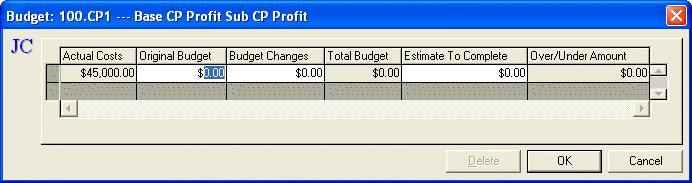 Maintain Jobs - Summary Budget The Summary budget type allows you to summarize original budget amounts, any changes and an estimate to complete.