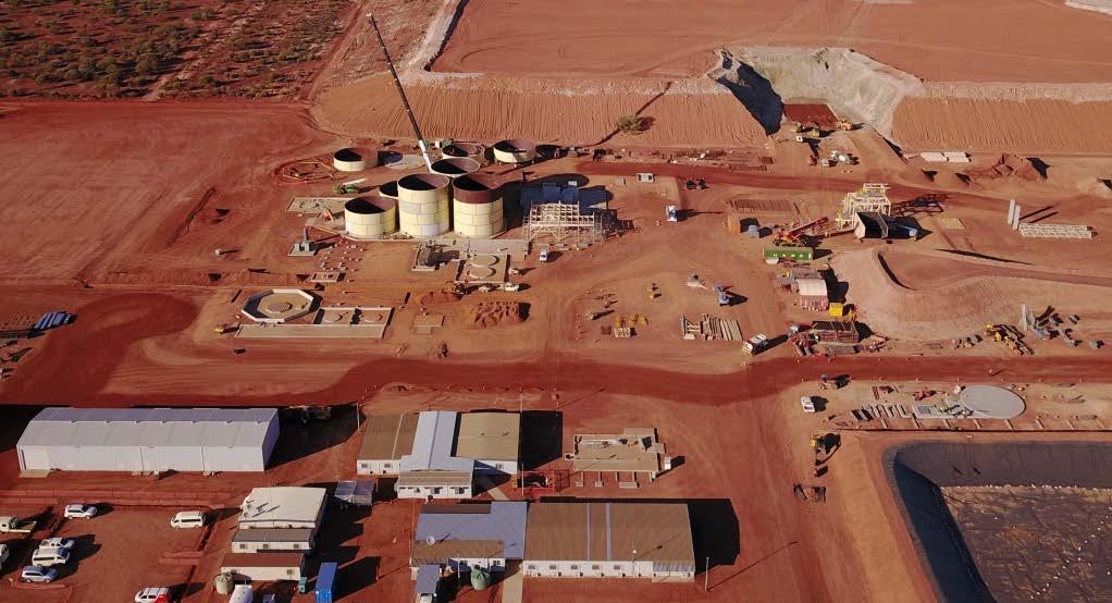 5Mtpa Process Plant well advanced - 91% complete GR Engineering fully mobilised to site on 1 st August, construction activities include: o SAG mill foundations - completed o CIL tank foundations and