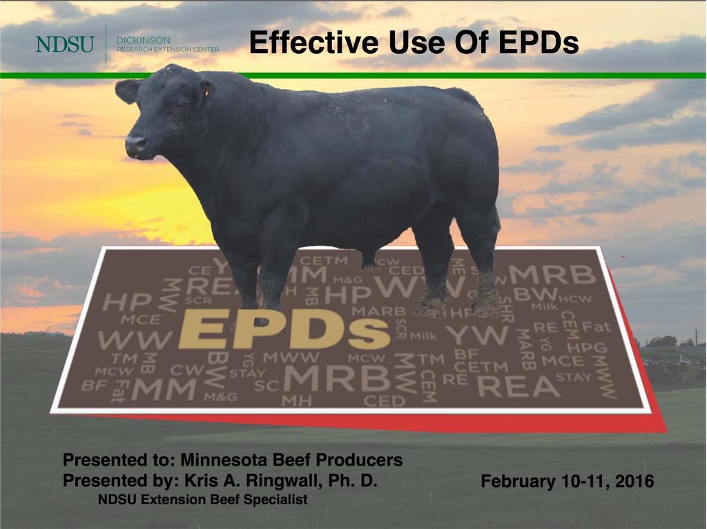 Presented to: Minnesota Beef Producers Presented by: Kris A.