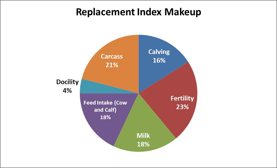 Replacement Index Breed efficient suckler cows balanced between maternal and beef traits.