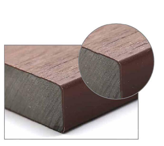 Shield Core TECHNOLOGY is a capped wood plastic composite, which means it has an advanced premium shield encasing all four sides around its inner core.