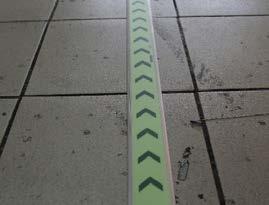 Aluminium strips for application on Uneven Floors Everlux photoluminescent aluminium profile floor strips have