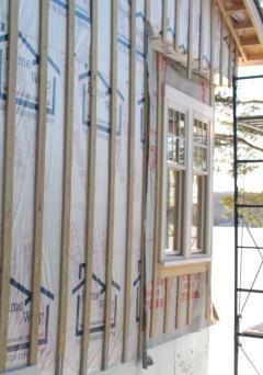Tarpaper or building wrap is useful to insure moisture