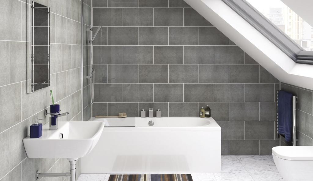CREATE A STUNNING LOOK WITH TILE Style tile range All the style of tiles - without the cost, fussy fitting, mess and maintenance.
