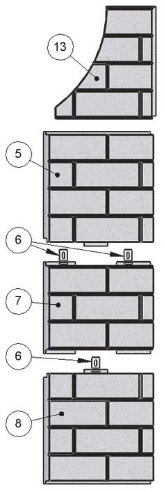 9. Leave the brick support resting against the lower brick and carefully close the insulation on top of the brick support.