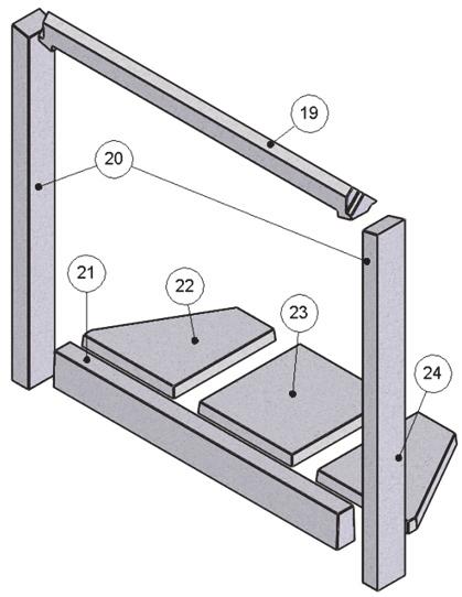 21. Install the ash step (21), tight to the front. 22.