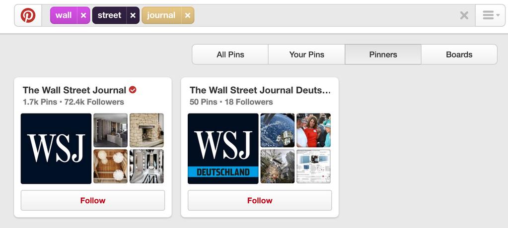 NETWORKING AND CONNECTING WHO TO FOLLOW On Pinterest, users follow individuals and organizations, similar to Twitter. One s home page on Pinterest is populated with the newest pins from their network.