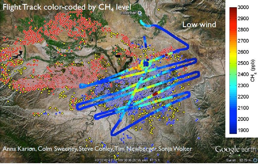 Feb 7 2012: Uinta Basin Flight over gas field - Low Wind