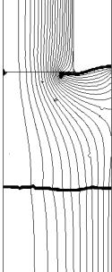 : Electric current lines during the formation of an air gap between the slag and the electrode (see also figure 3) Fig.