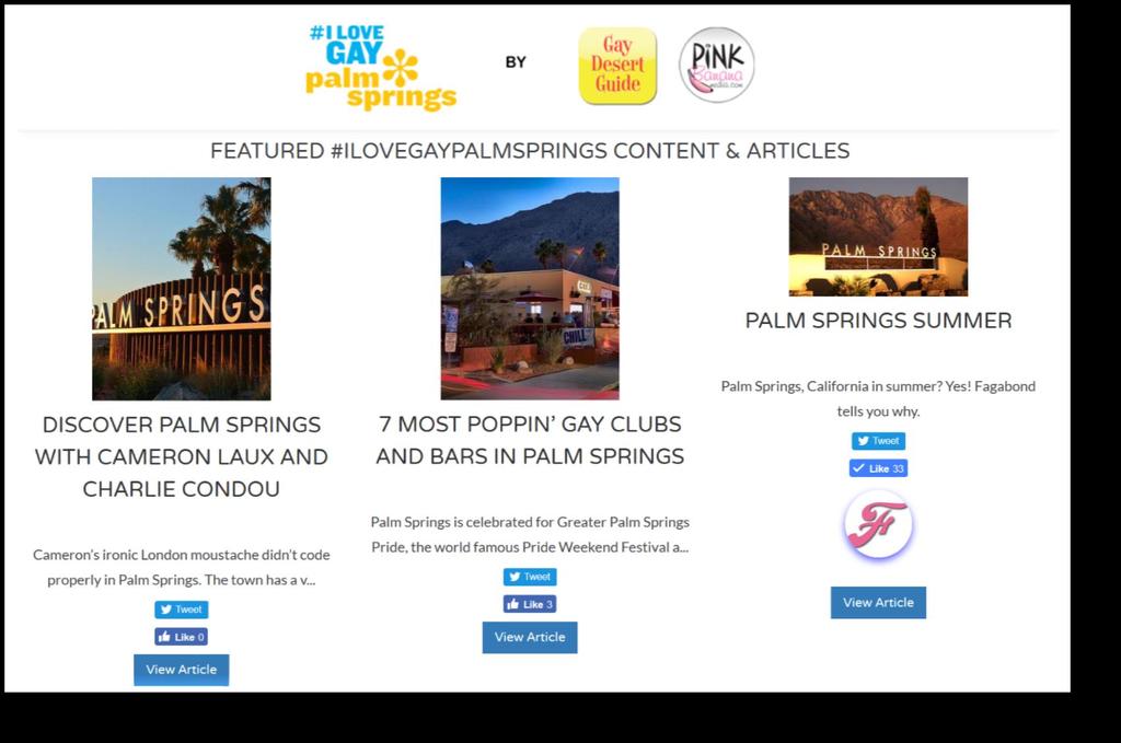 #ILoveGayPalmSprings Focus on any and all content, blog