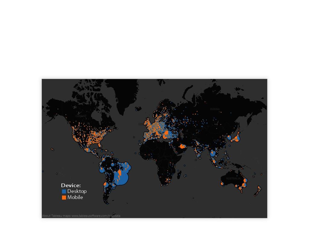 2. Maps for global/regional clicks on links This map shows number of clicks on a global