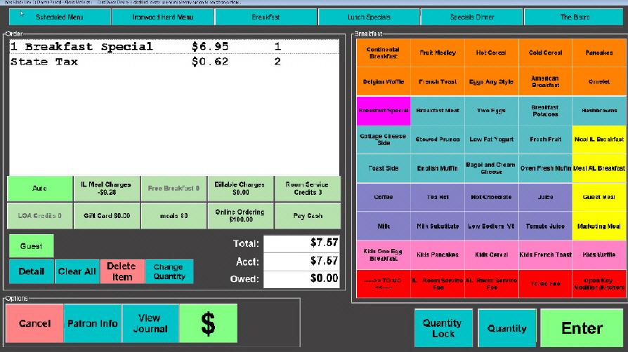 Process Sales Screen 8 9 10 11 12 13 14 15 16 17 18 19 20 21 22 Menu Tab Strip: Select a button to provide access to other menus.