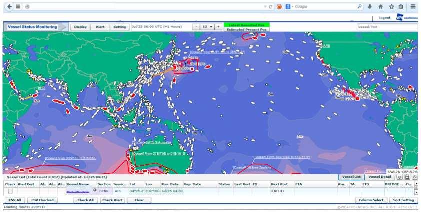 Fleet monitoring Ship position and voyage schedule