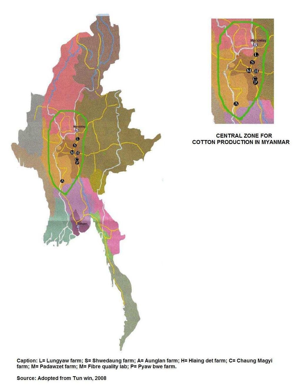major cotton growing regions including Western Bago, Mandalay, Magwe and