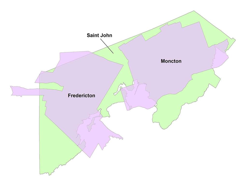 2.0 OUR CURRENT STATE Saint John has unique challenges. The sheer size of our geographic footprint (larger than the cities of Fredericton and Moncton combined) is costly to service.