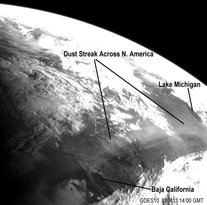 The dust cloud passed over the Midwest, over NE US and into the Atlantic.